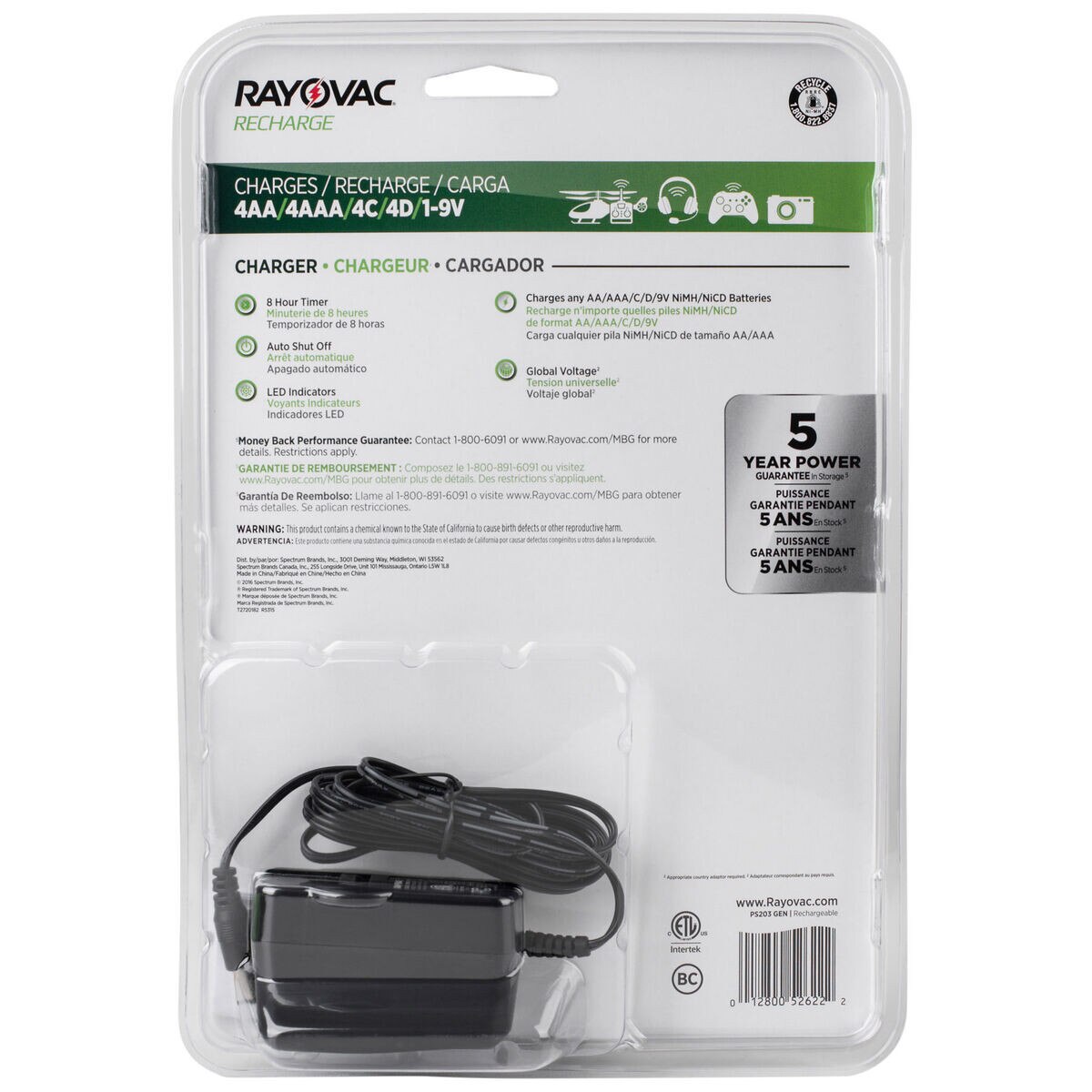 Rayovac PS203 GEN Universal Battery Charger